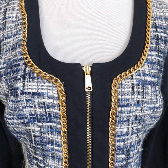 ❌SOLD❌Boston Proper Tweed Front Chain Jacket - Picture 2 of 8